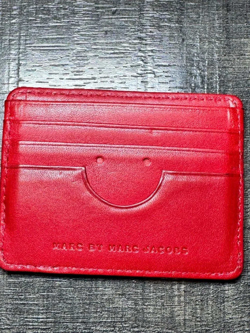 Red Marc By Marc Jacobs Leather Card Holder - 4 Slots